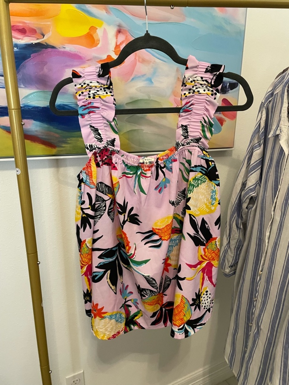 JODIFL Pink Tropical Tank Size Small vacation floral boutique - Picture 4 of 6